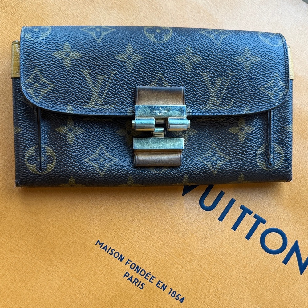 Louis Vuitton Black and Gold Monogram Clutch/wallet